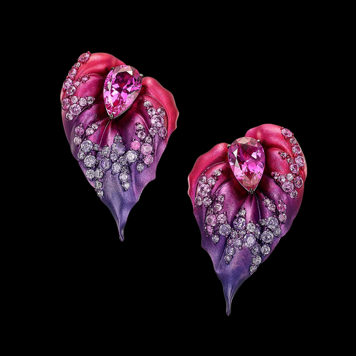 Violet Fuchsia Poison Ivy Earrings